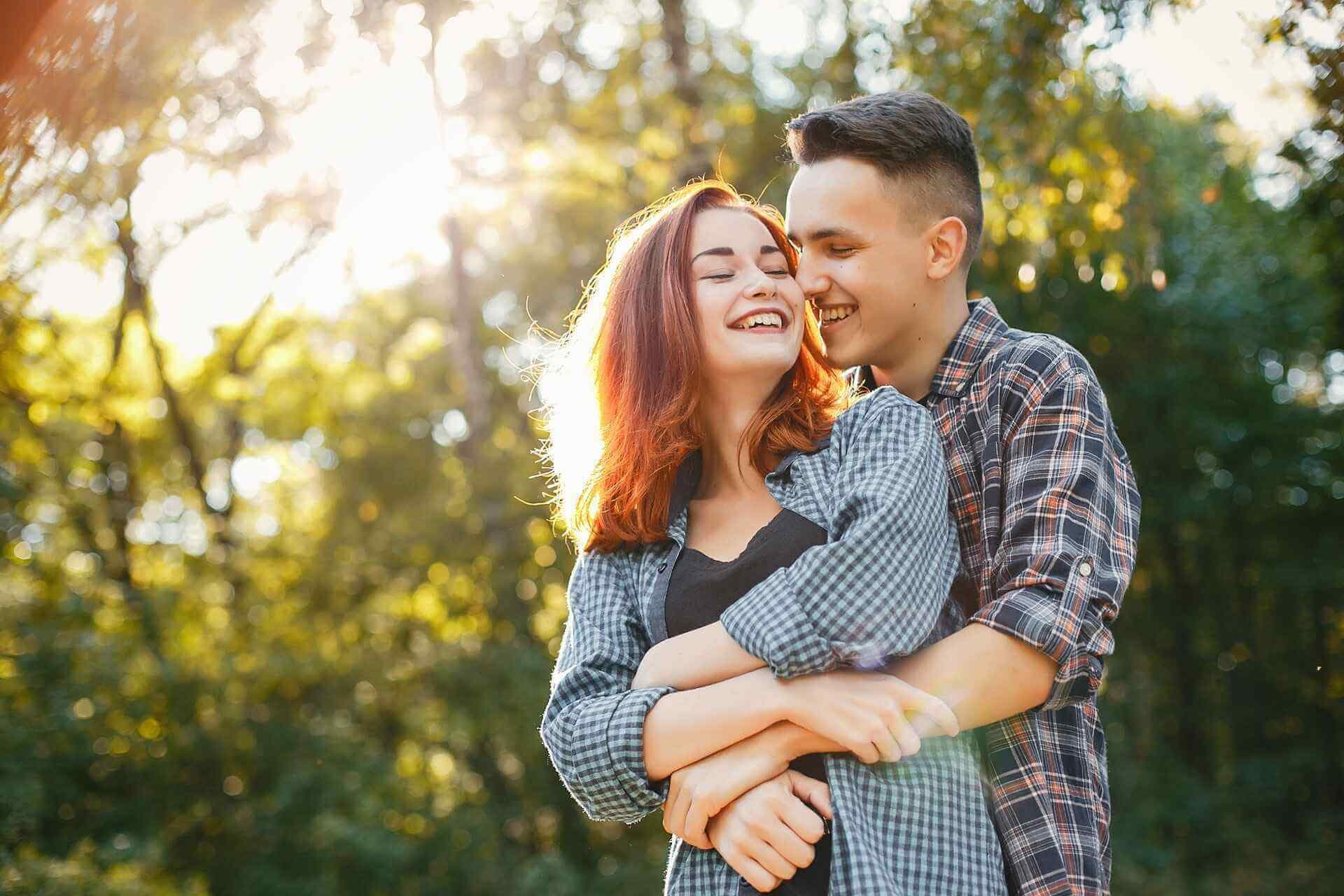 Couple sharing a warm, connected moment